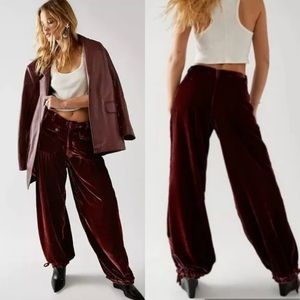 NWOT WE THE FREE X Free People velvet balloon pants 30